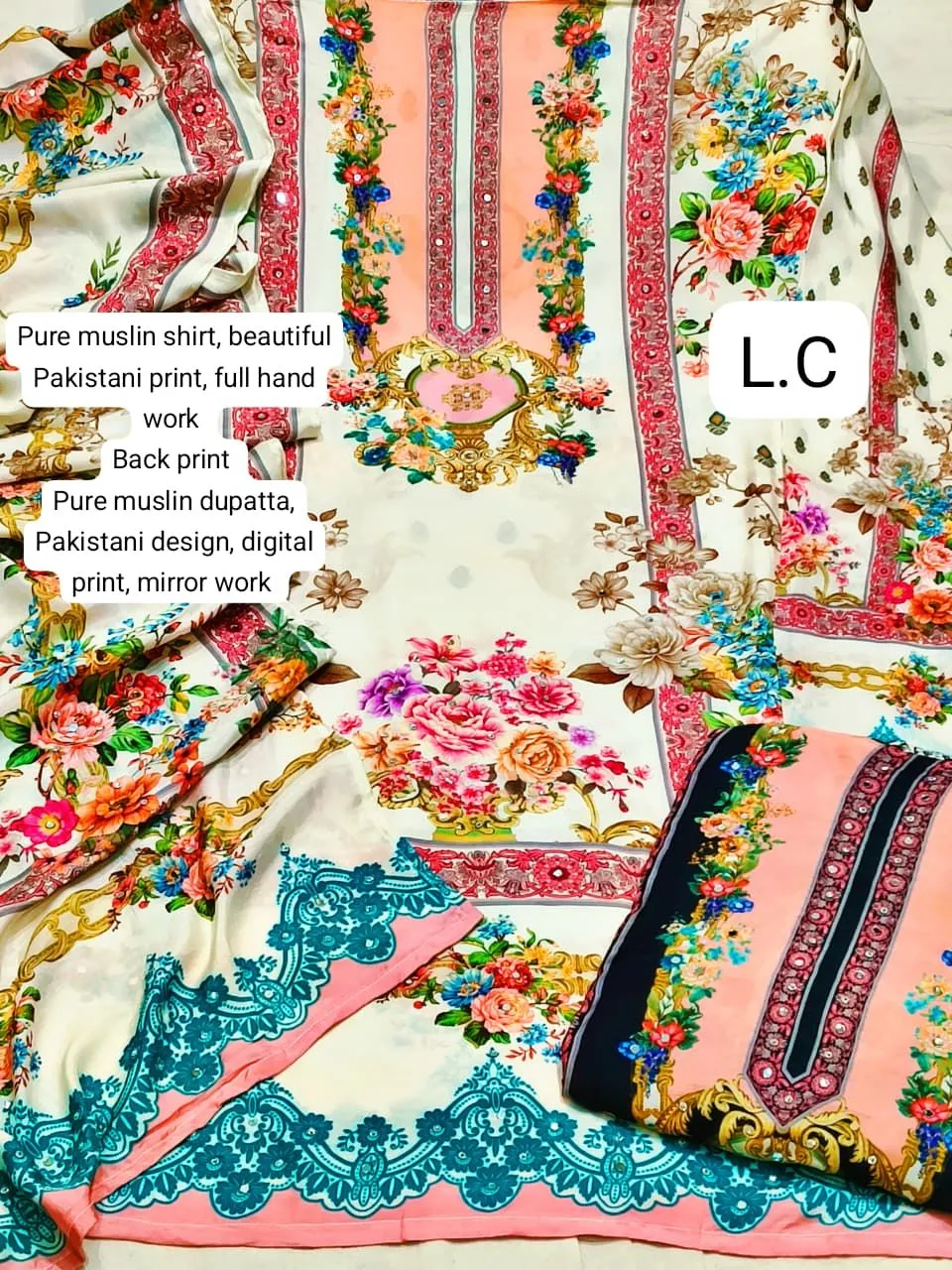 Pakistani hand work suit set